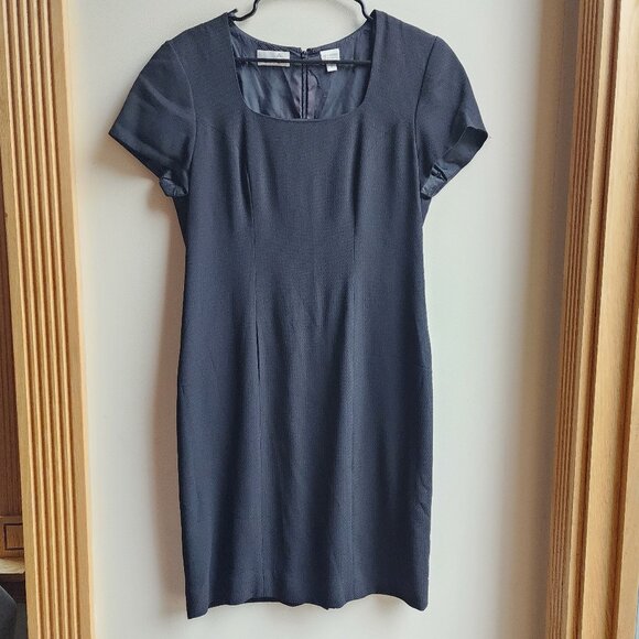 Liz Claiborne Black Square Neck Short Sleeve Sheath Dress Size 12 - Picture 7 of 15